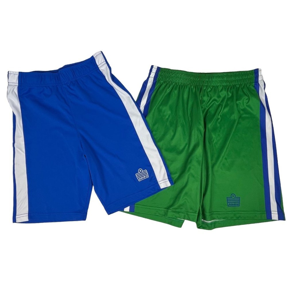Admiral Soccer Athletic Shorts Bundle of 2 Green Blue Men's Sz. S